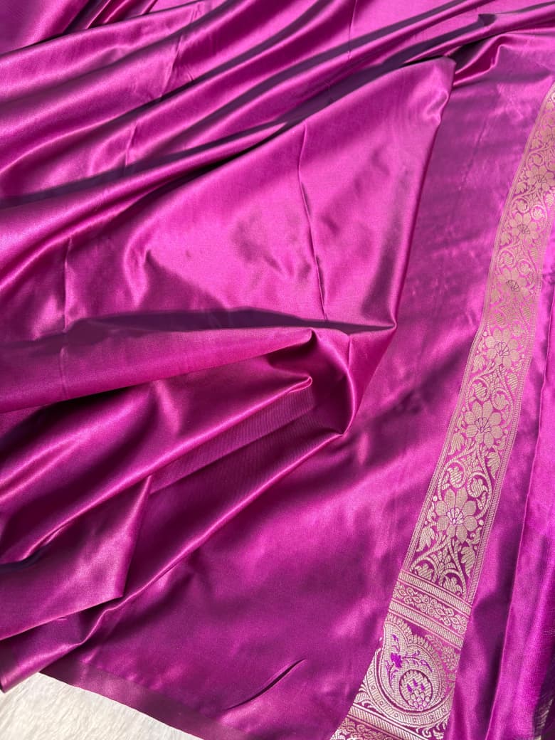 Mashru Silk Saree in paisley motifs in wine shades