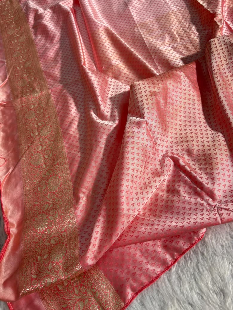 Blush Rose Meenakari Booti Satin Silk Saree