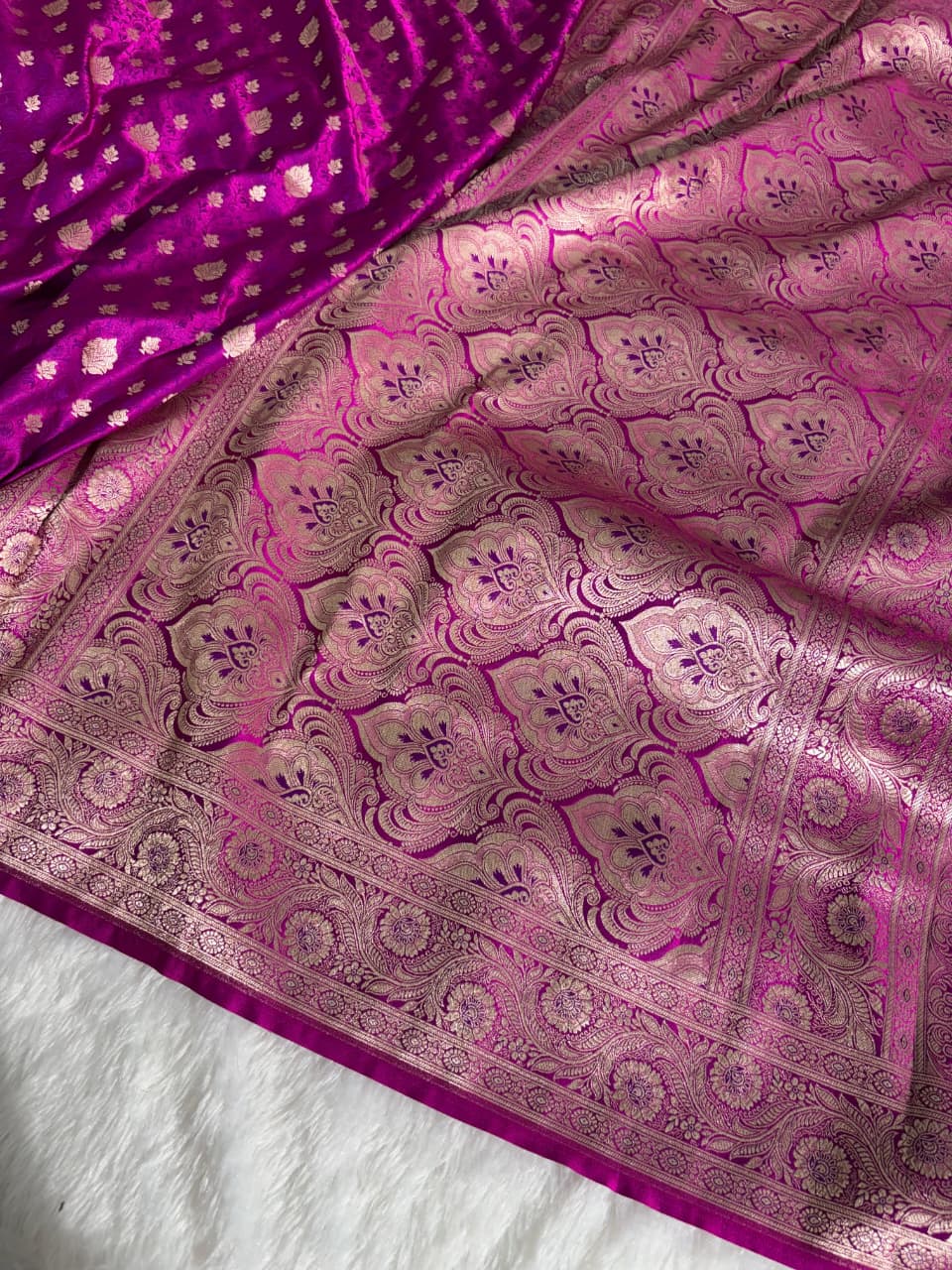 Minakari Rani Shade Mashru Silk Saree
