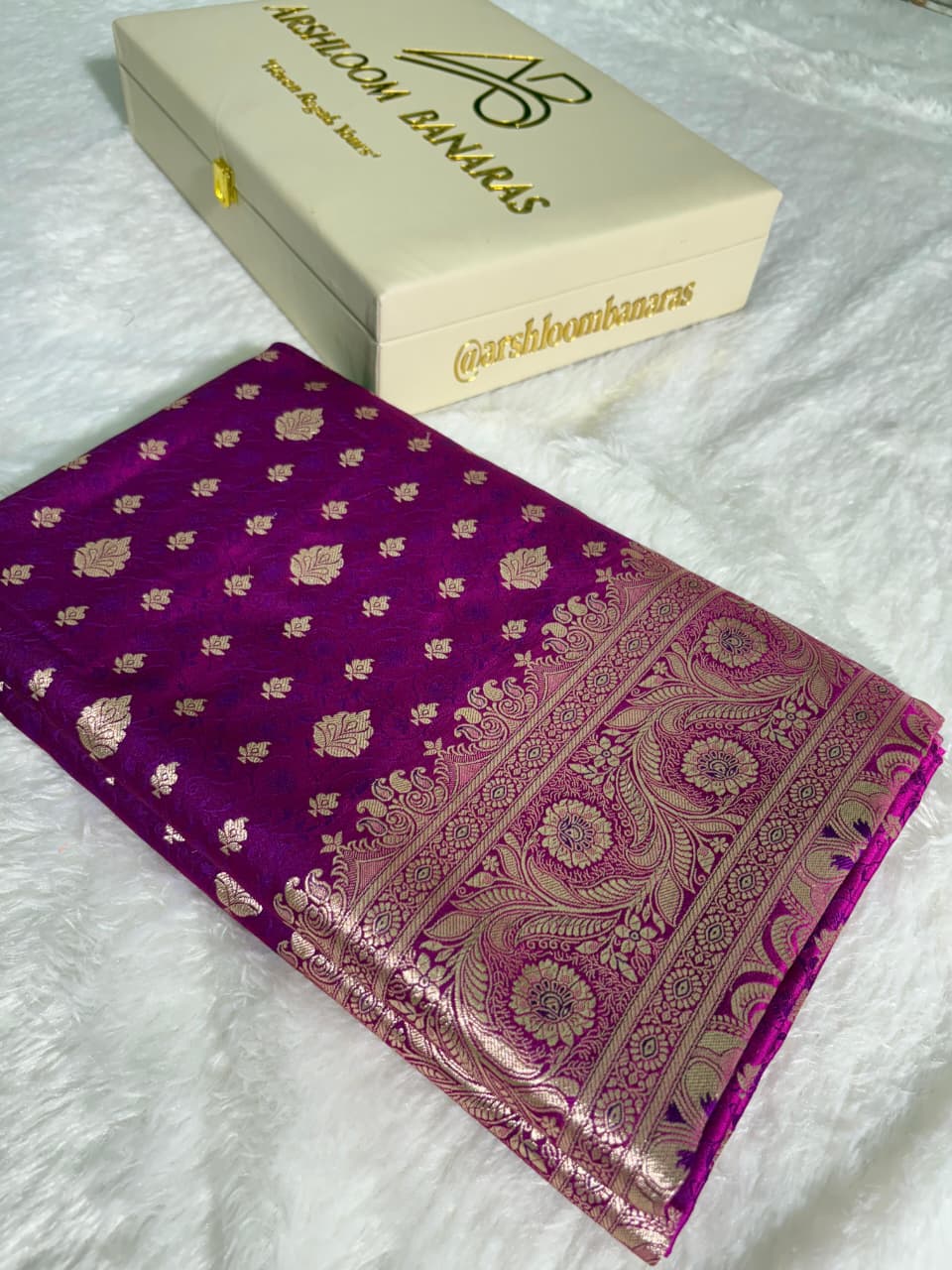 Minakari Rani Shade Mashru Silk Saree
