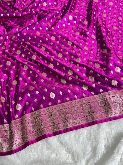 Minakari Rani Shade Mashru Silk Saree