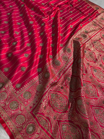 Rani Pink Shade Strip Boota with Swavroski Work