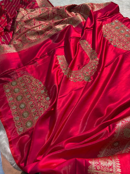 Rani Pink Shade Strip Boota with Swavroski Work