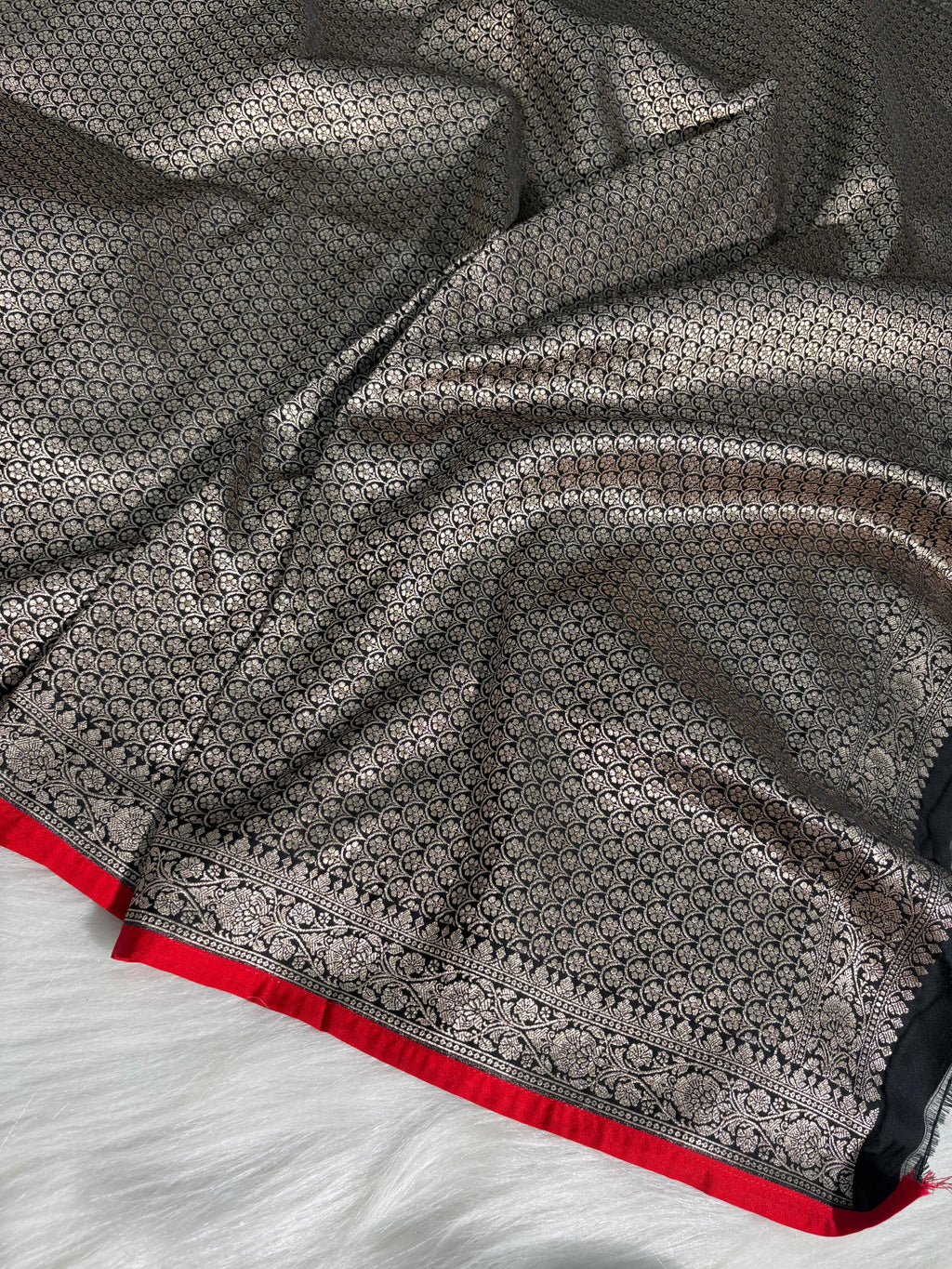 Banarasi Plain Katan Silk Saree in Black Shade