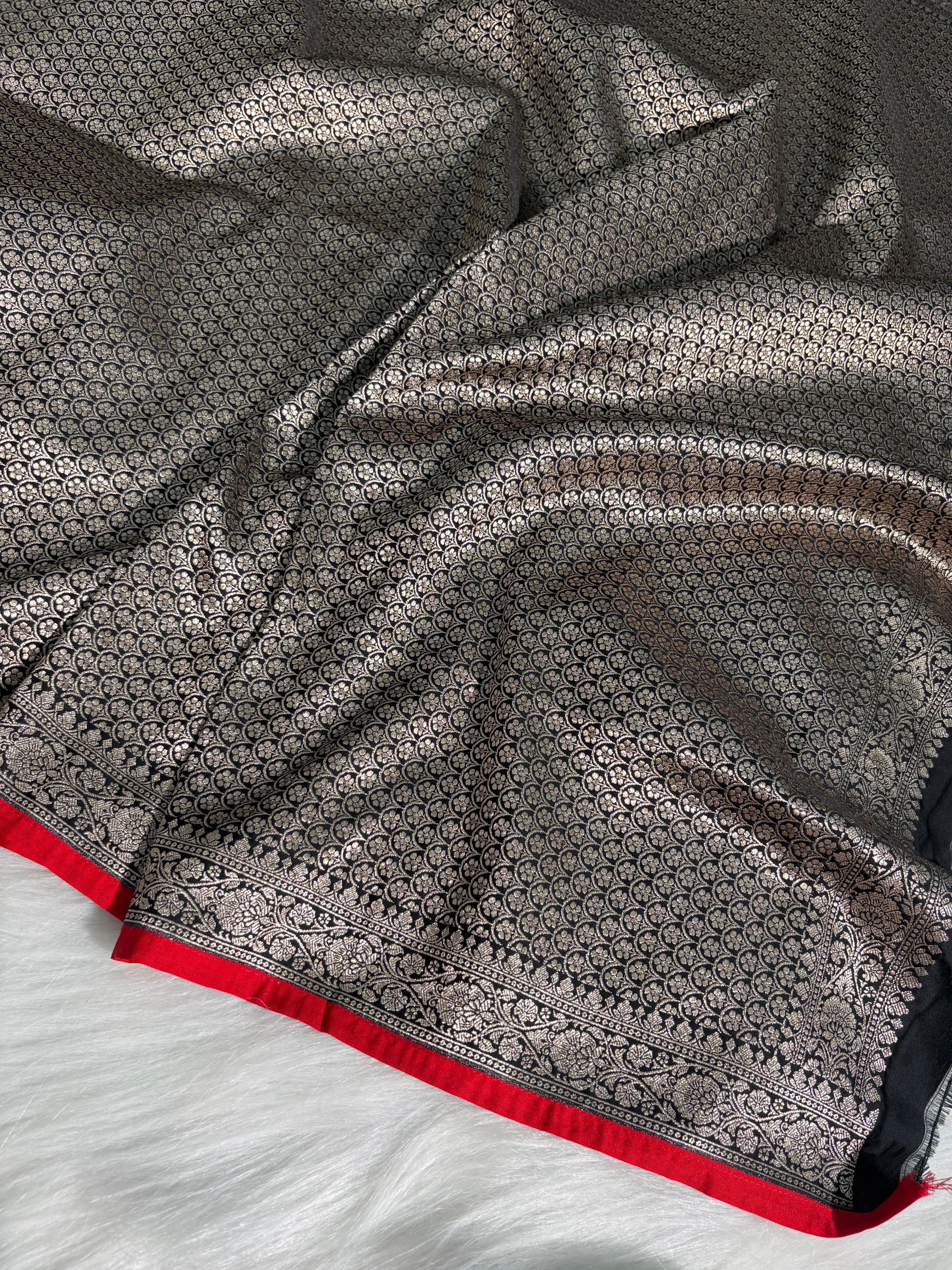 Banarasi Plain Katan Silk Saree in Black Shade