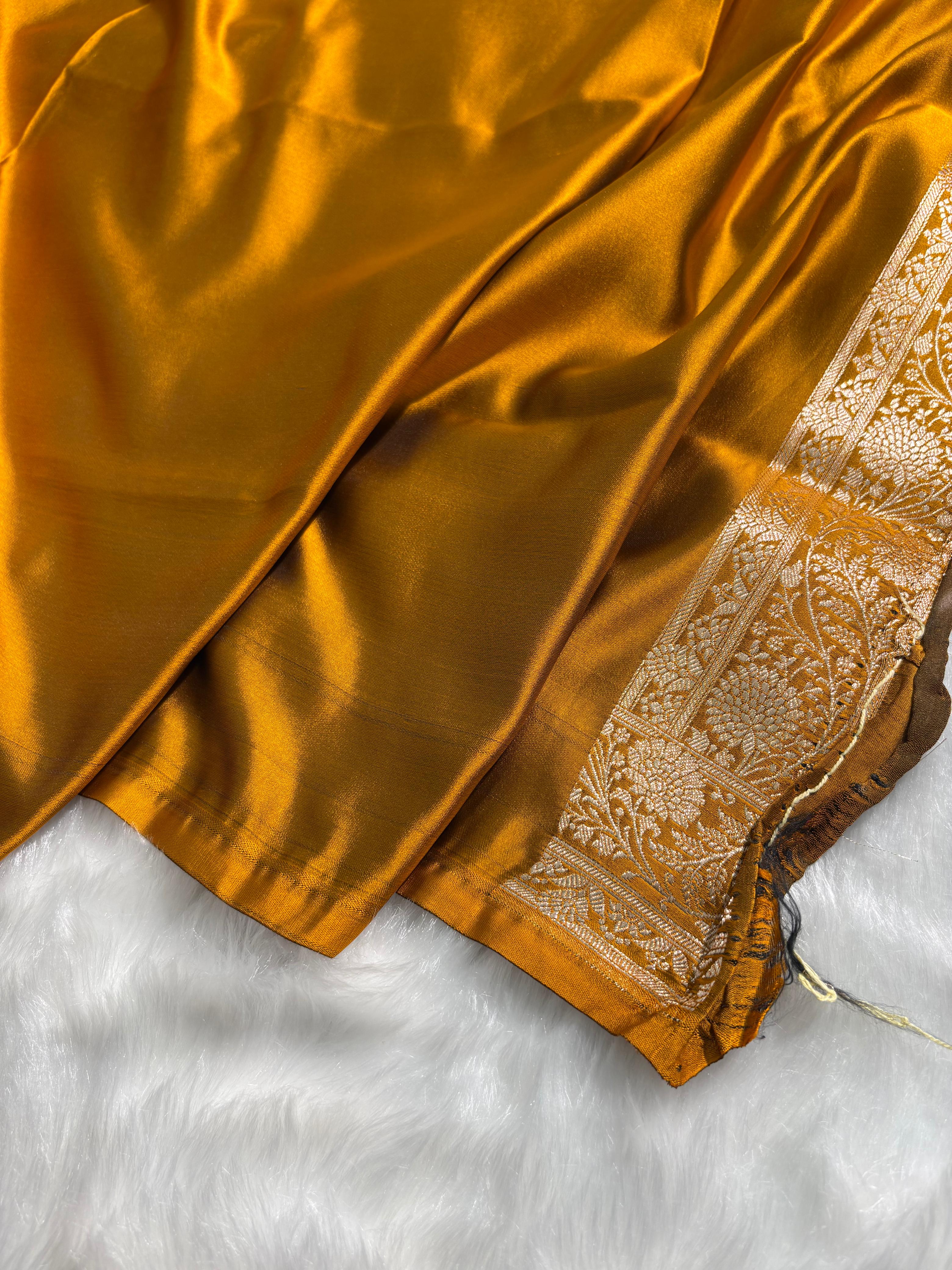 Mehandi Shades Katan Banarasi Silk Saree