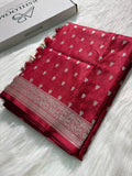Maroon Tanchoi Booti Mashru Silk Saree