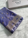 Lavender Scallop Floral Boota Mashru Silk Saree
