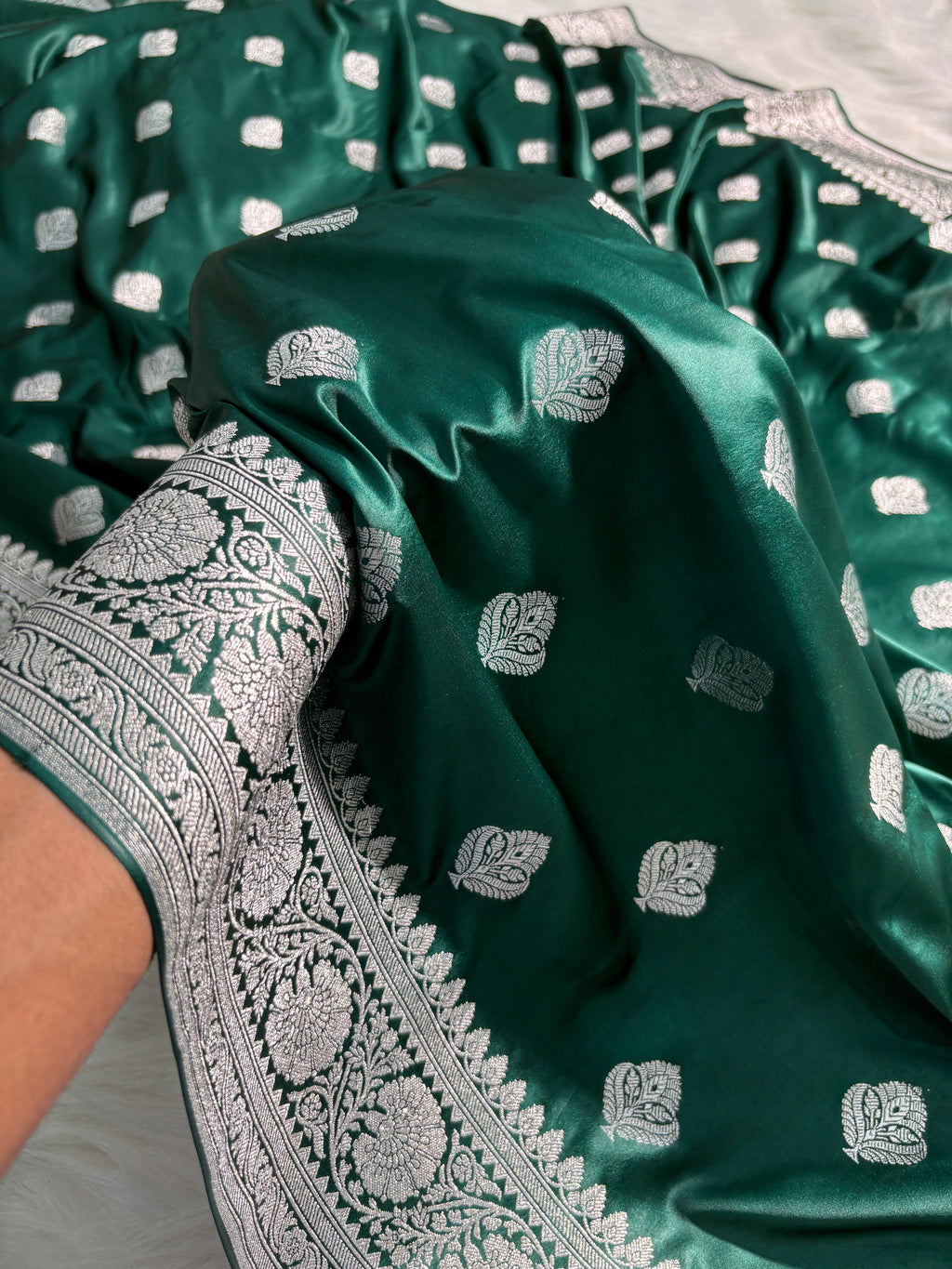 Banarasi Boota Pattern Satin Katan Silk Saree