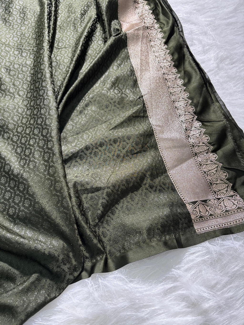 Light Wight Mashru Silk Boota in Mehandi Green Shades