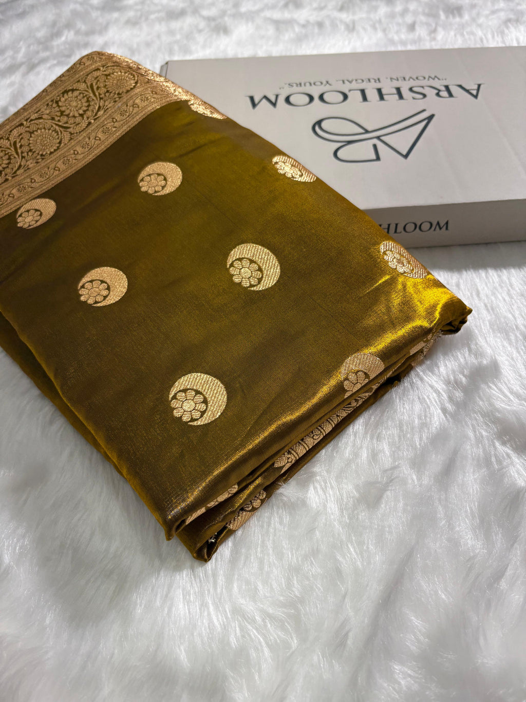 Mehandi Chand Tara Satin Silk Saree with Gota Patti