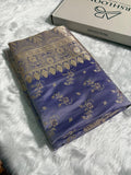 Dusty Lavender Unique Floral Pattern Mashru Silk Saree