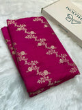 Cross Jaal Floral Pattern Mashru Silk Saree in Rani Shades