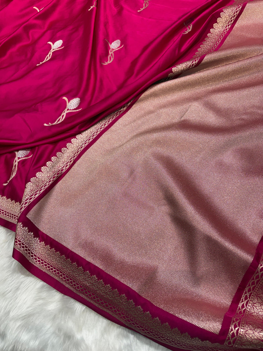 Rani Shades Mashru Motifs Silk Saree