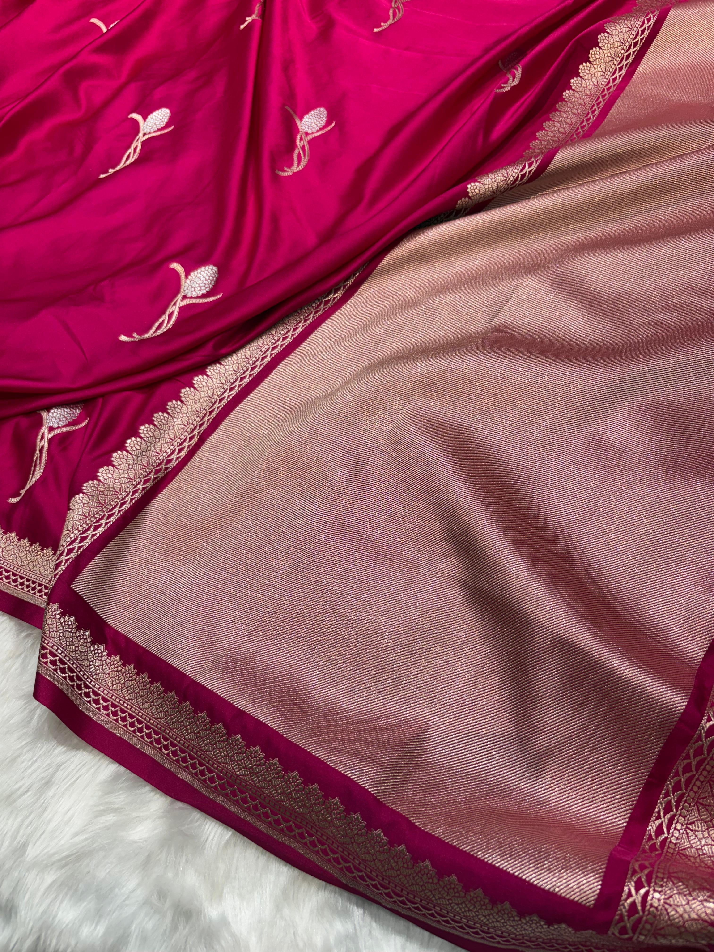 Rani Shades Mashru Motifs Silk Saree