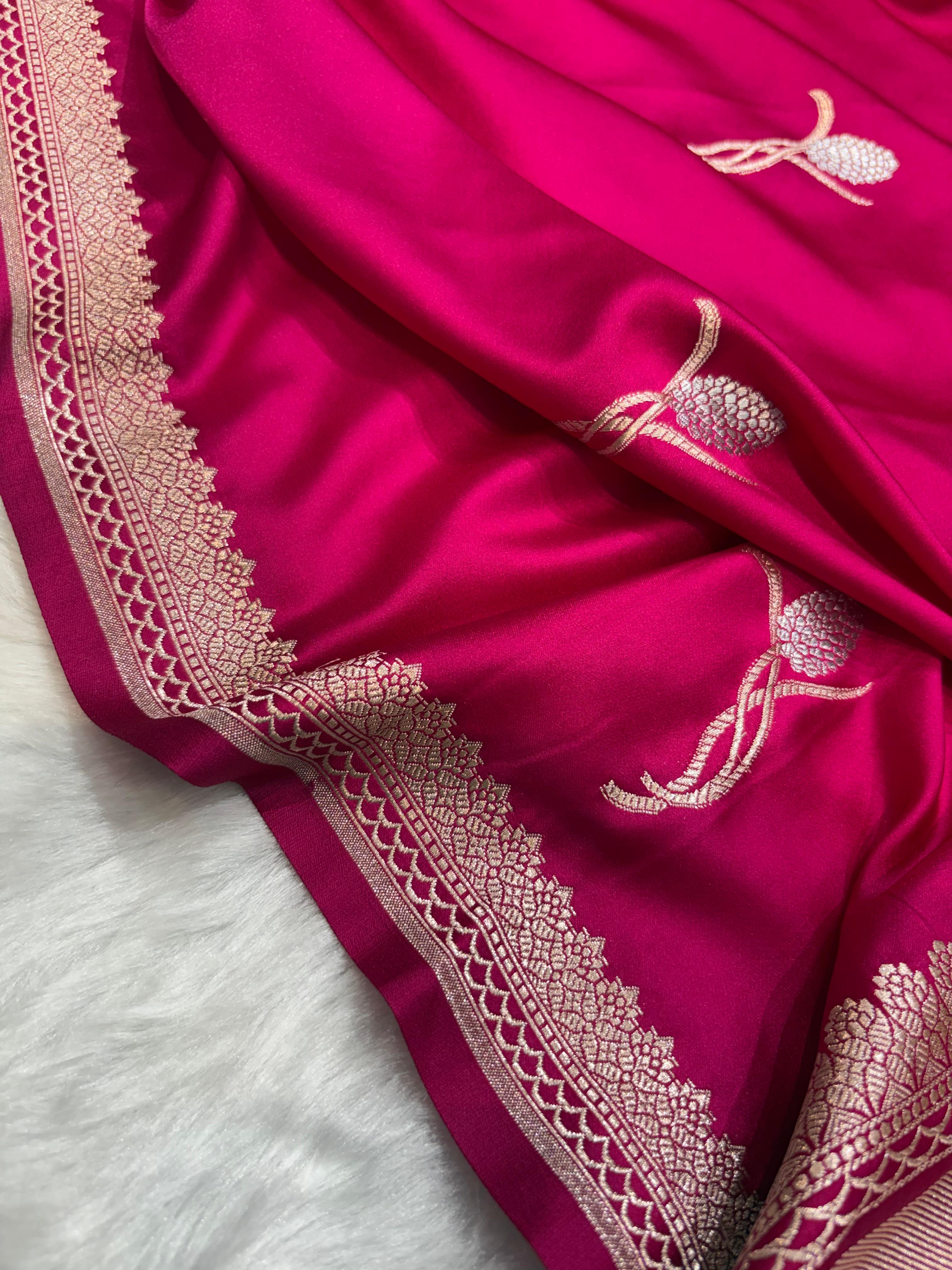 Rani Shades Mashru Motifs Silk Saree