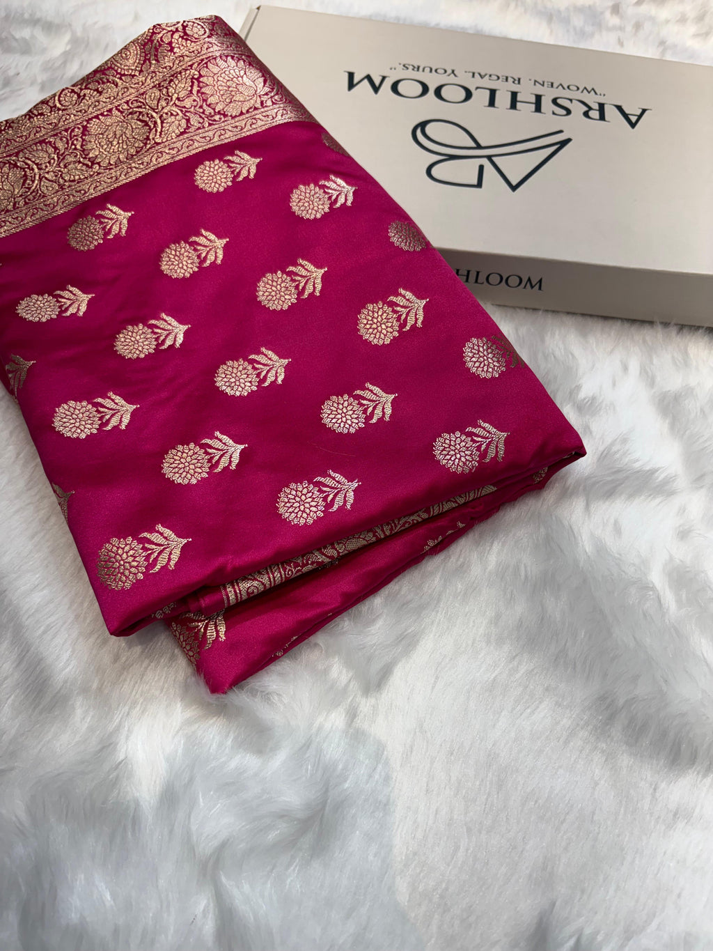 Rani Shades Floral Boota Pattern Mashru Silk Saree