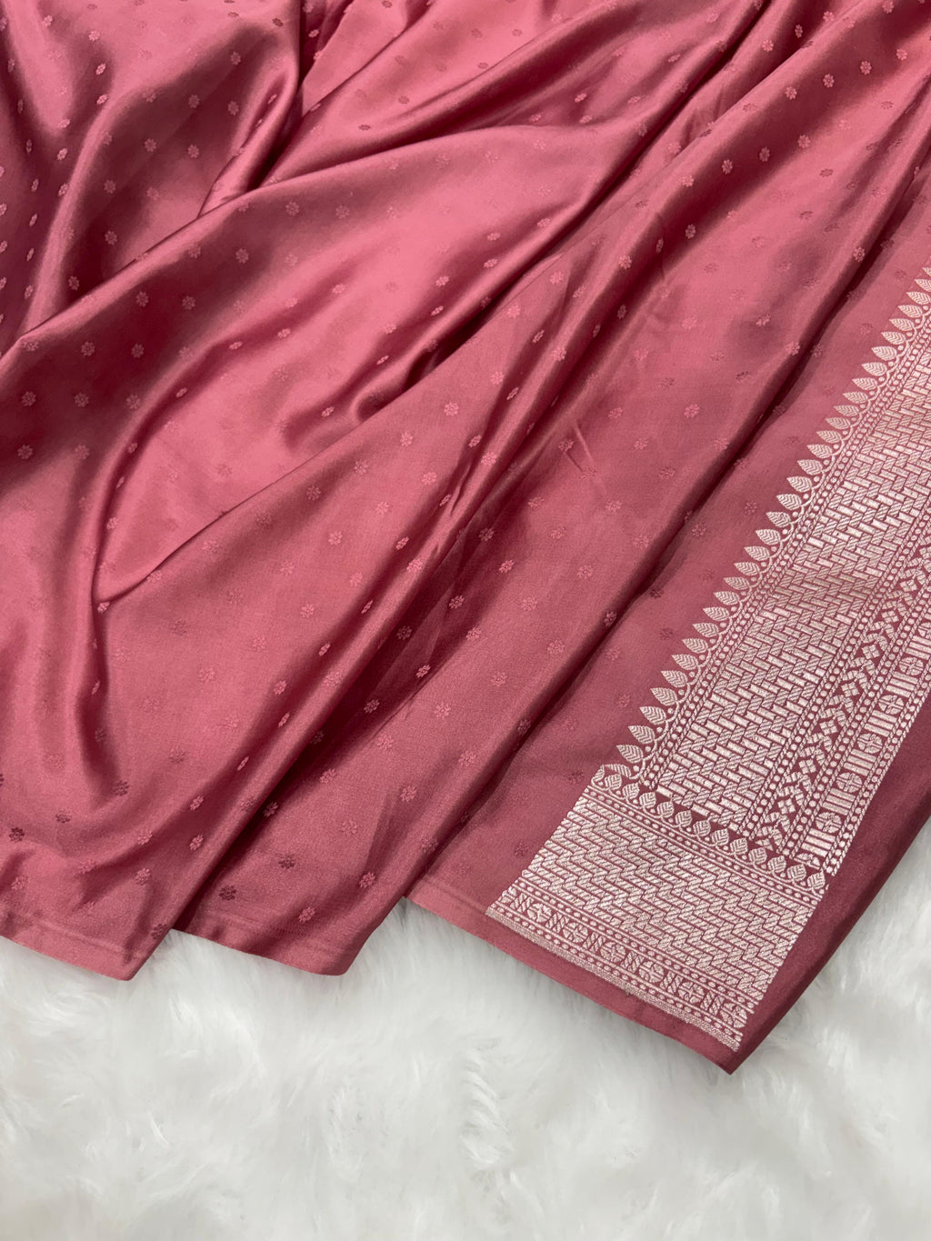 Mauve Pink Shades Floral Boota Mashru Silk Saree