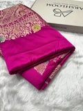 Rani Minakari Shades Plain Mashru Silk Saree