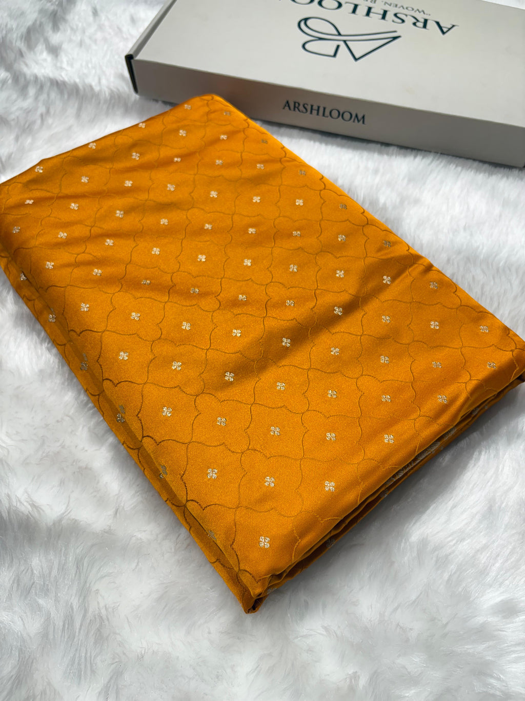 Banarasi Mustard Shades Tanchoi Motifs Mashru Silk Saree