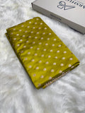 Lime Green Banarasi Mashru Silk Booti Silk Saree