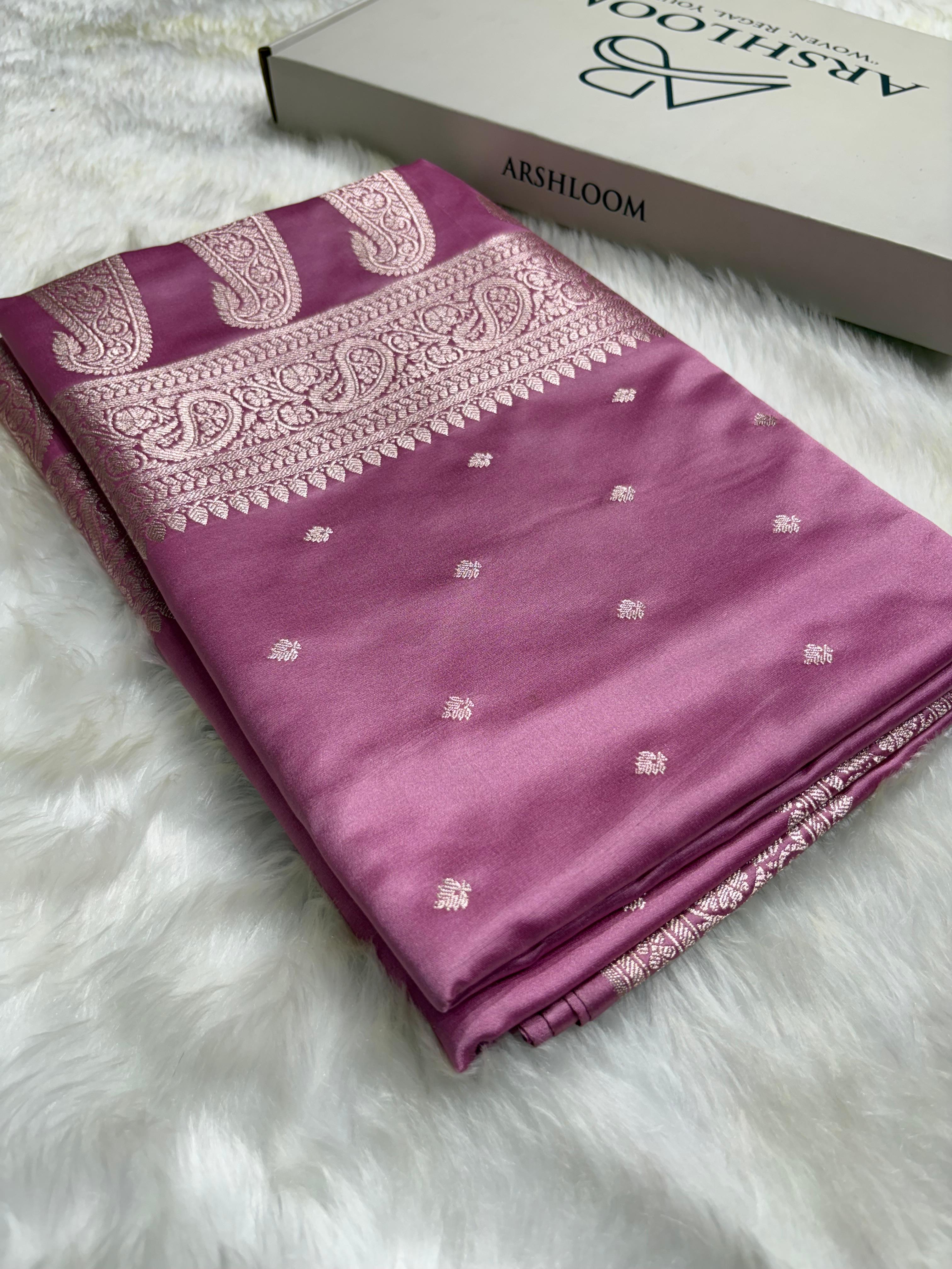 BlushPink Booti Pattern Mashru Silk Saree