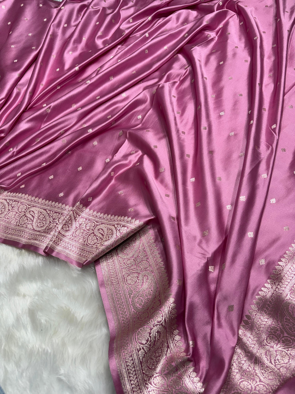 BlushPink Booti Pattern Mashru Silk Saree
