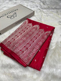 Premium Red Shade Skirt border Mashru Silk Saree