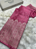Premium BlushPink Shade Skirt border Mashru Silk Saree