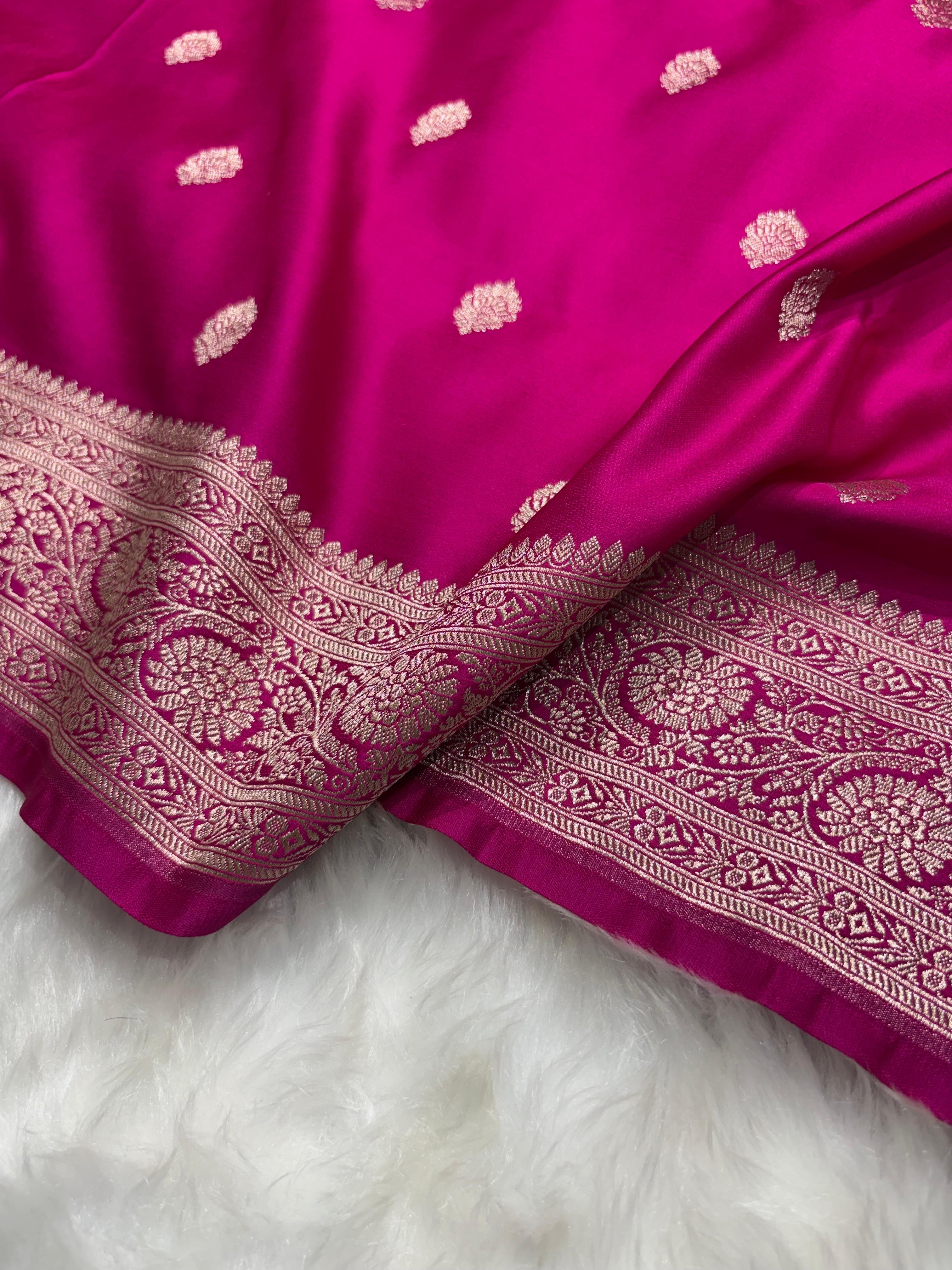 Rani Banarasi Booti Mashru Silk Saree
