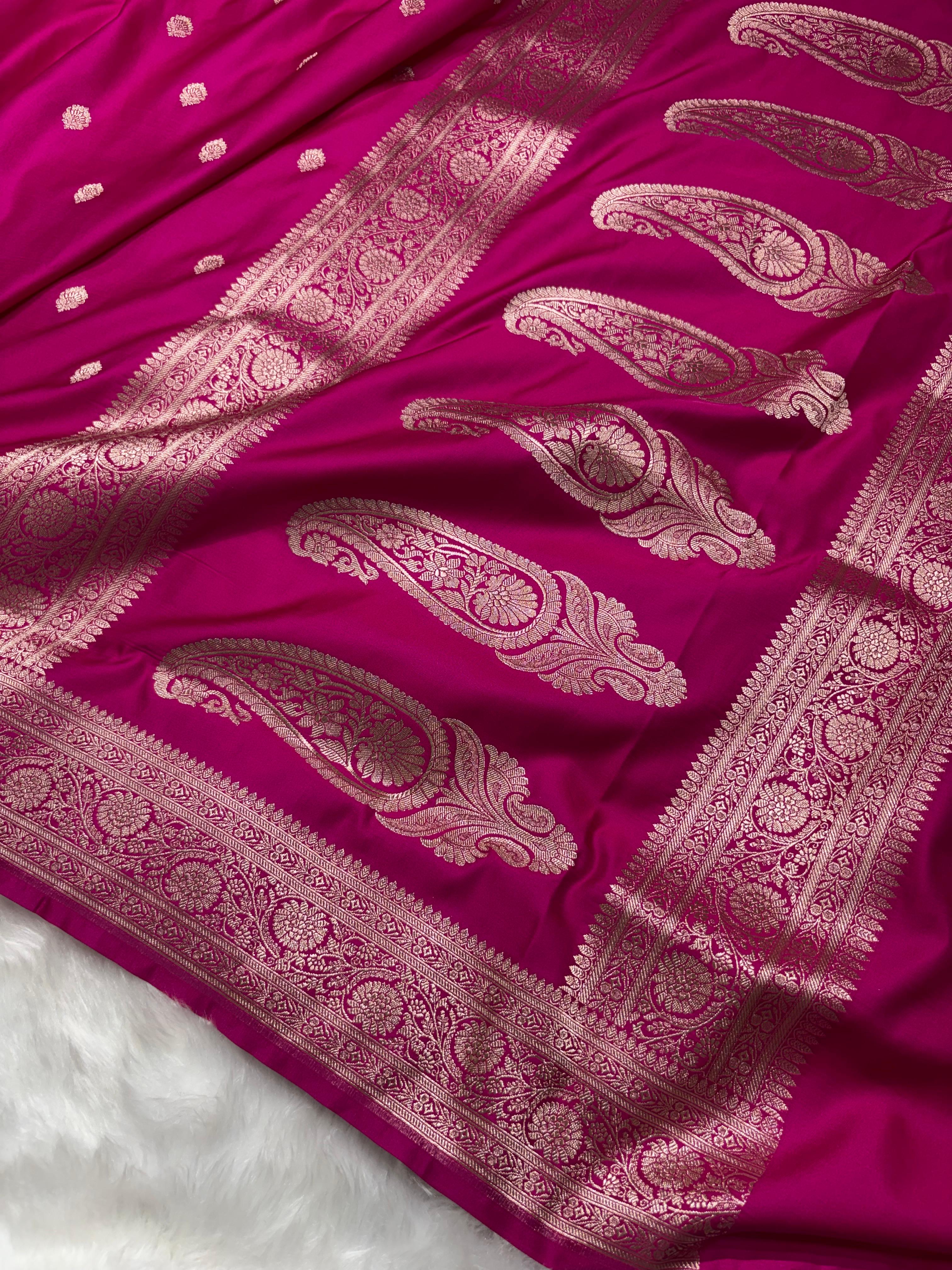 Rani Banarasi Booti Mashru Silk Saree