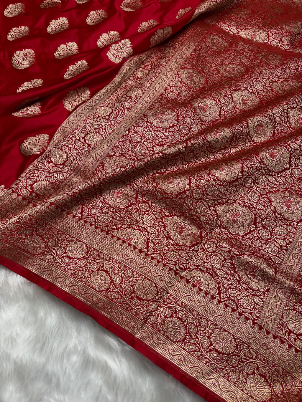 Banarasi Boota Red Shades Mashru Silk Saree