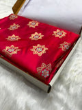 Banarasi Star Pattern with Unique Floral border Mashru Silk Saree in Purplish Red Shades