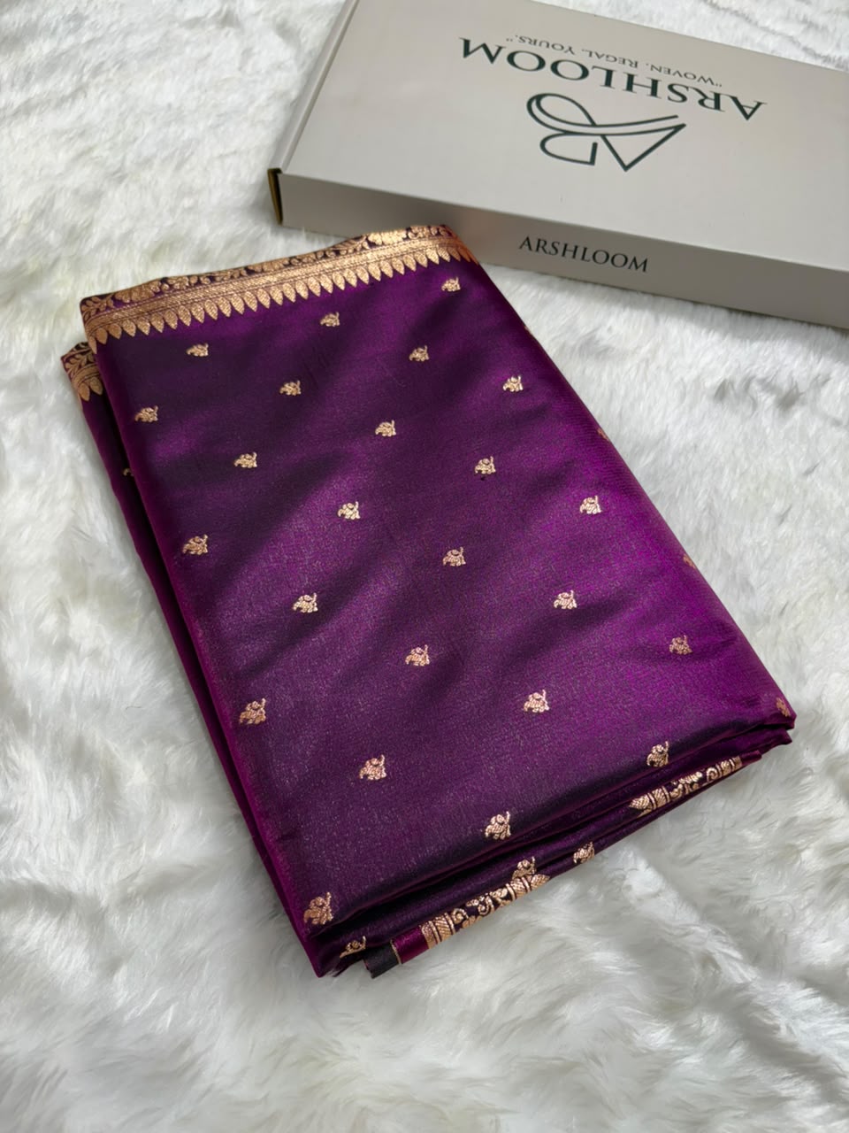 Banarasi Satin Silk Booti in Wine Shades