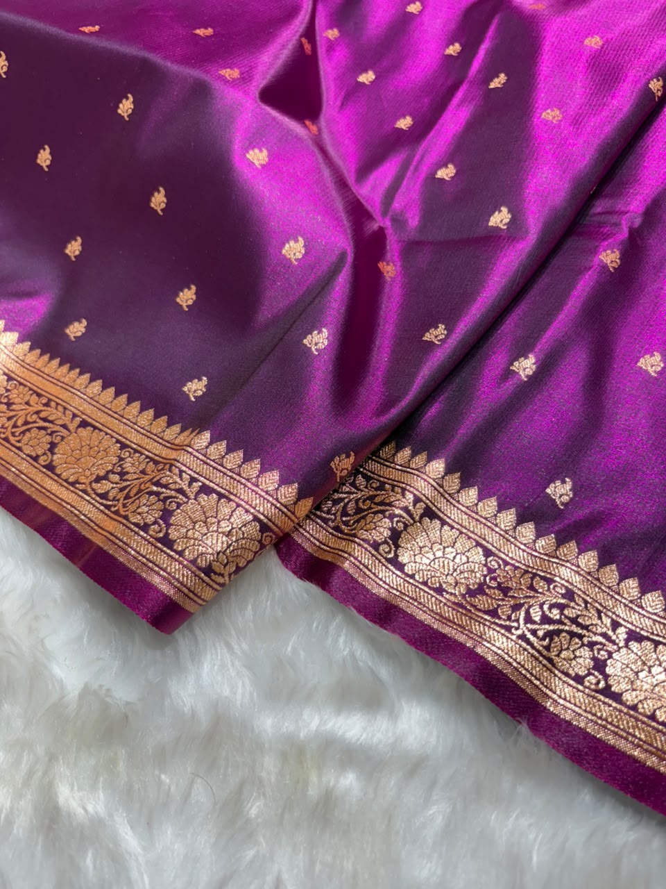 Banarasi Satin Silk Booti in Wine Shades
