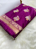 Purple Shades Floral Boota Mashru Silk Saree