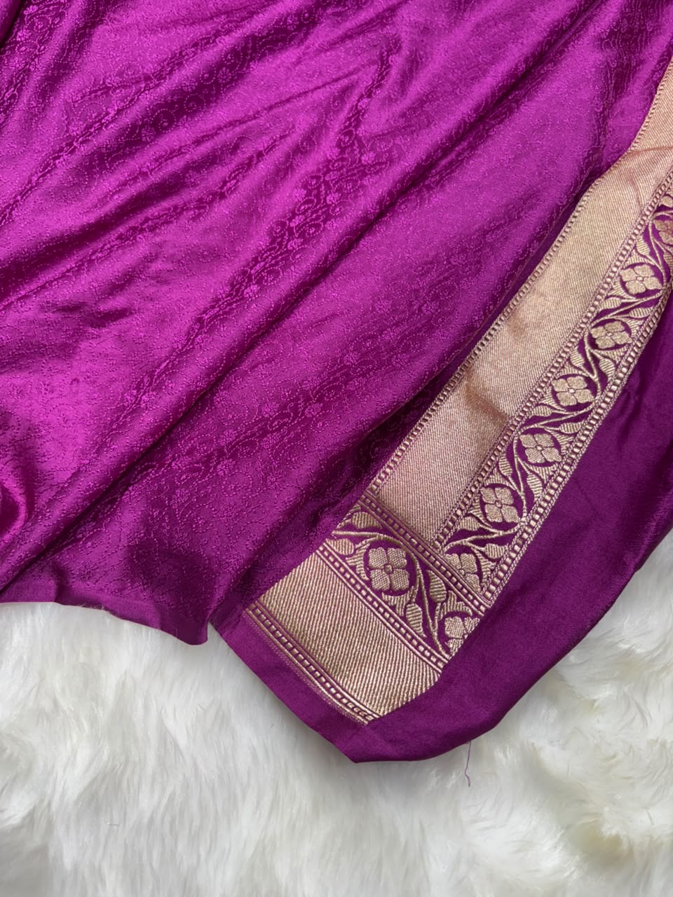 Purple Shades Floral Boota Mashru Silk Saree