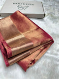 Magenta Pure Tissue Silk Saree with Brocade Blouse