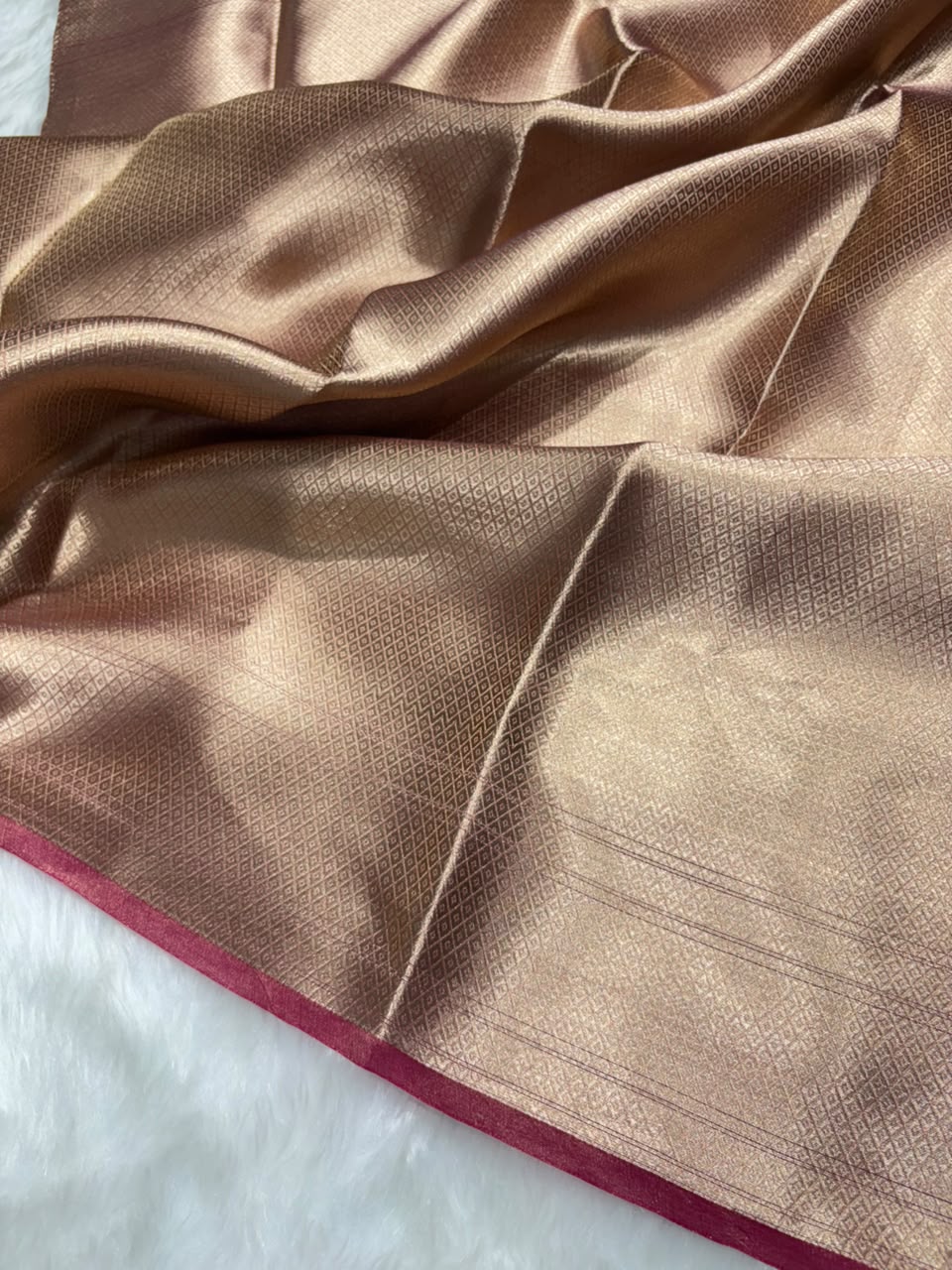 Magenta Pure Tissue Silk Saree with Brocade Blouse