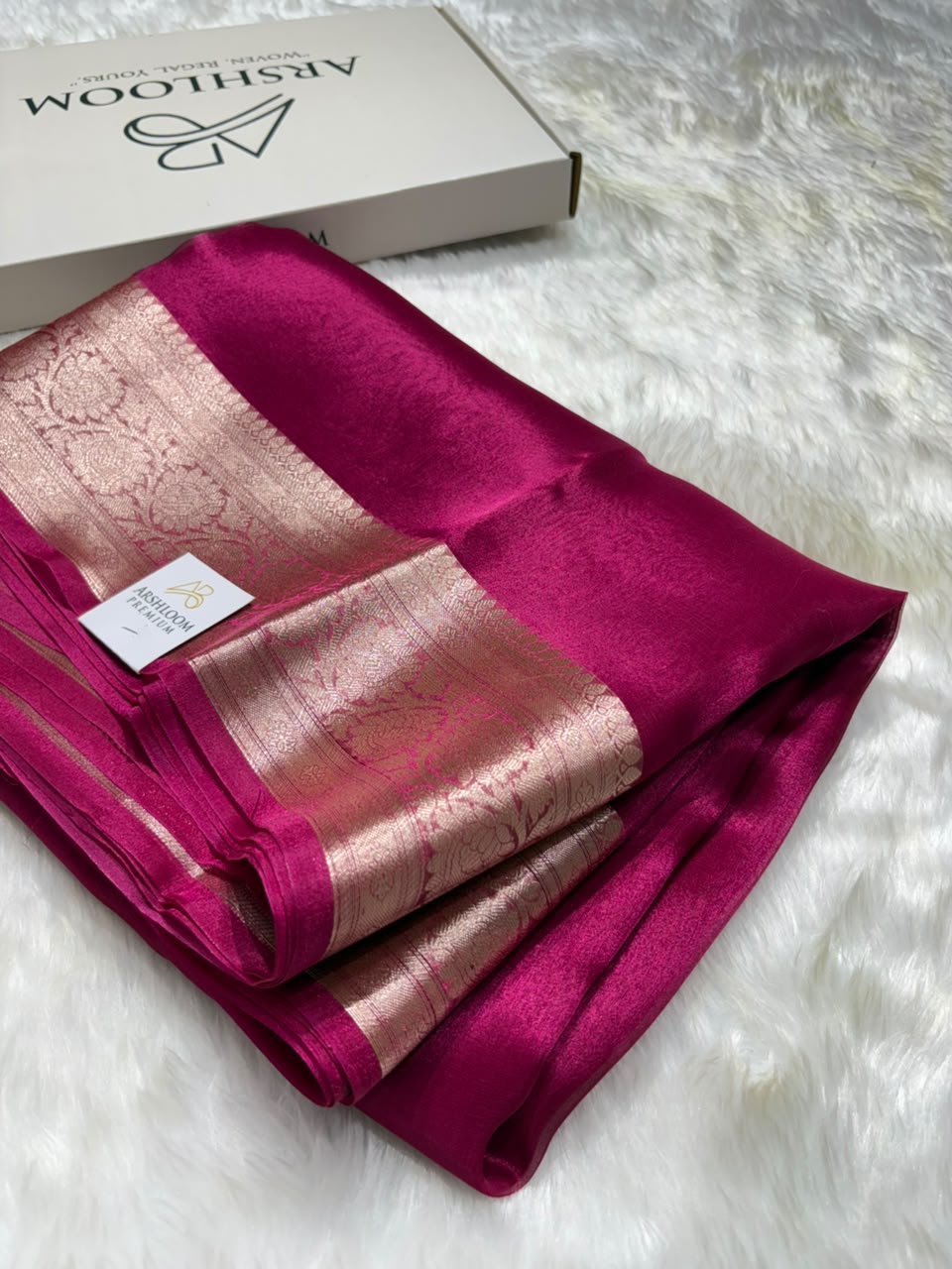 Rani Pure Tissue Silk Saree with Brocade Blouse