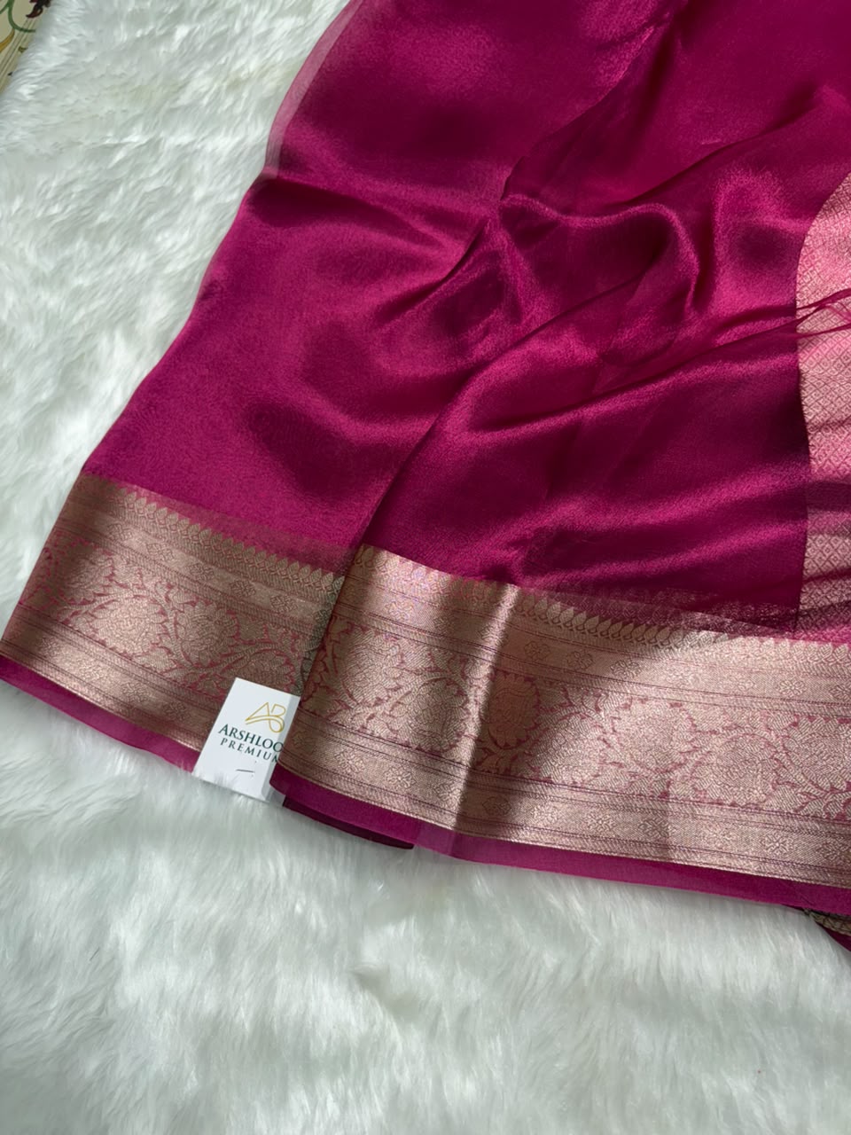 Rani Pure Tissue Silk Saree with Brocade Blouse