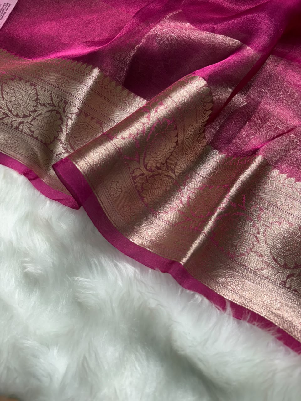 Rani Pure Tissue Silk Saree with Brocade Blouse