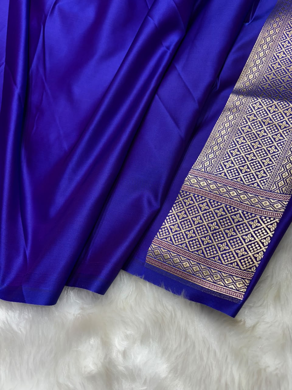 Banarasi Minakari Floral Pattern Mashru Silk Saree in Royal Purple Shades