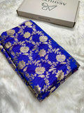 Royal Purple Shades Floral Jaal Pattern Mashru Silk Saree