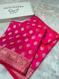 Rani Pink Shades Floral Booti with Tanchoi Pattern Mashru Silk Saree