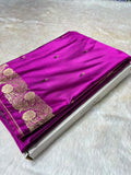 Royal Magenta Shades Floral Booti with Floral Pallu Mashru Silk Saree 