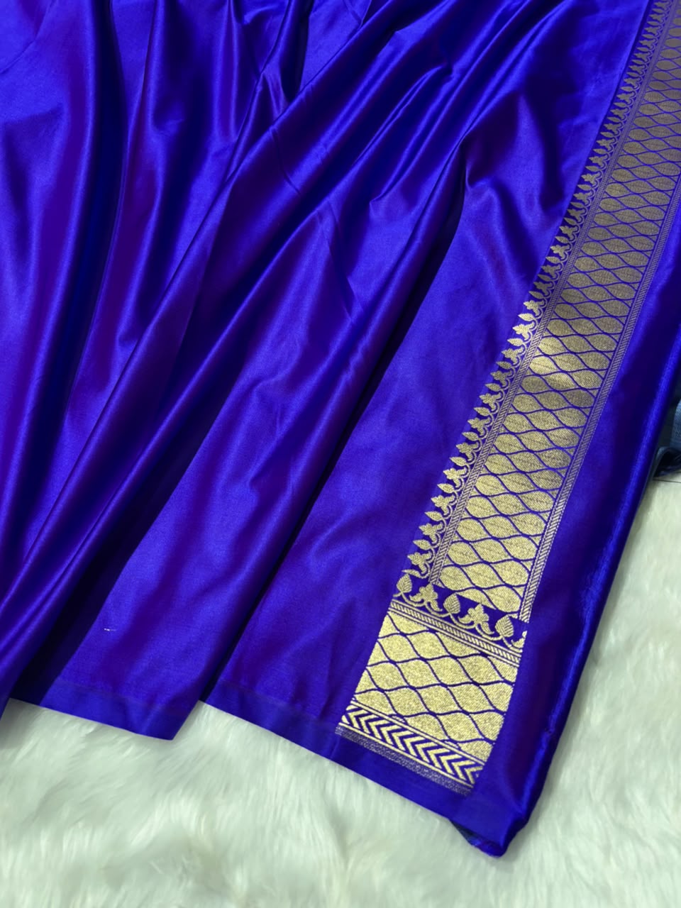 Banarasi Royal Purple Floral Minakari Jaal Pattern Mashru Silk Saree